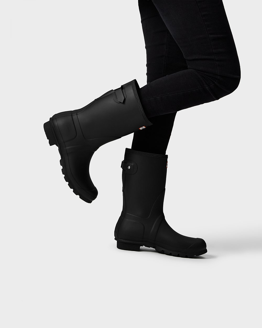 Botas De Cortas Hunter Mujer Negras Original Back Adjustable 650498-YQF